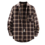 Mocha Brown Oversized Plaid Flannel Shirt