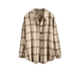 Latte Check Boyfriend Fit Shacket