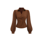 The Vintage Brown Wrap-Style Top