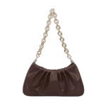 Chocolate Pleated Dumpling Shoulder Bag