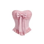 Coquette Lace Trim Strapless Bow Top