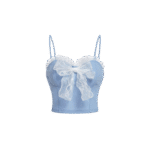Princess Blue Lace Trim Bow Bustier