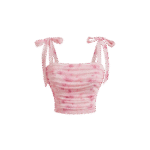 Blush Pink Marble Ruched Mesh Cami