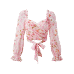 Spring Garden Sweetheart Neck Crop Top