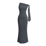 The Graphite One-Shoulder Dress